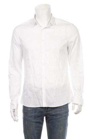 Męska koszula ASOS, Rozmiar L, Kolor Biały, 68% bawełna, 28% poliester, 4% elastyna, Cena 143,93 zł