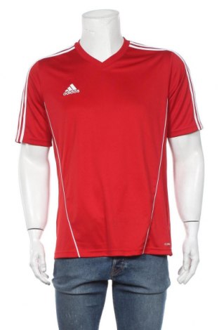 Мъжка тениска Adidas, Размер L, Цвят Червен, Полиестер, Цена 25,20 лв.