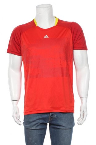 Мъжка тениска Adidas, Размер L, Цвят Червен, Полиестер, Цена 33,60 лв.