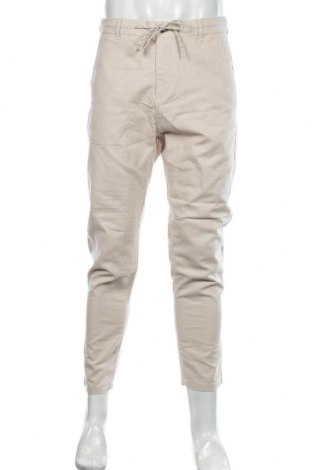 Męskie spodnie Terranova, Rozmiar M, Kolor Beżowy, 55% len, 45% bawełna, Cena 111,95 zł
