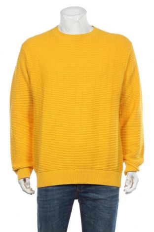 Męski sweter Sisley, Rozmiar XXL, Kolor Żółty, 85% bawełna, 15% wełna, Cena 253,75 zł