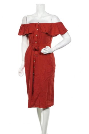Kleid Zara, Größe M, Farbe Rot, 55% Leinen, 45% Viskose, Preis 33,40 €