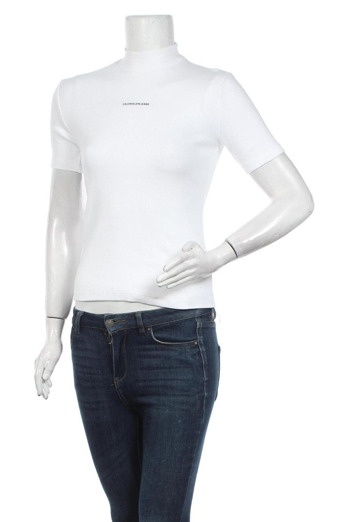 Dámská halenka Calvin Klein Jeans, Velikost S, Barva Bílá, 94% bavlna, 6% elastan, Cena  1 000,00 Kč