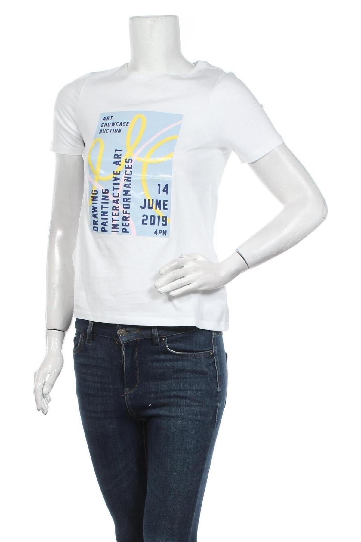 Γυναικείο t-shirt NA-KD, Μέγεθος XXS, Χρώμα Λευκό, Βαμβάκι, Τιμή 10,10 €