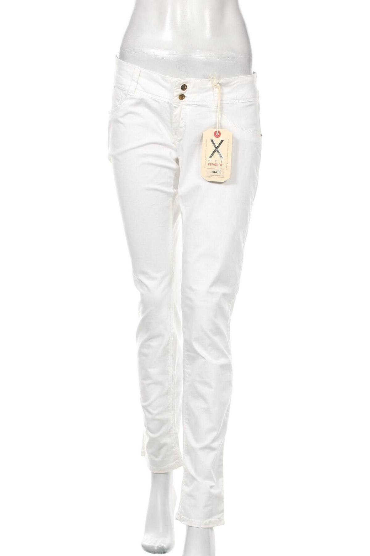 Γυναικείο παντελόνι Met, Μέγεθος L, Χρώμα Λευκό, Τιμή 138,66 €