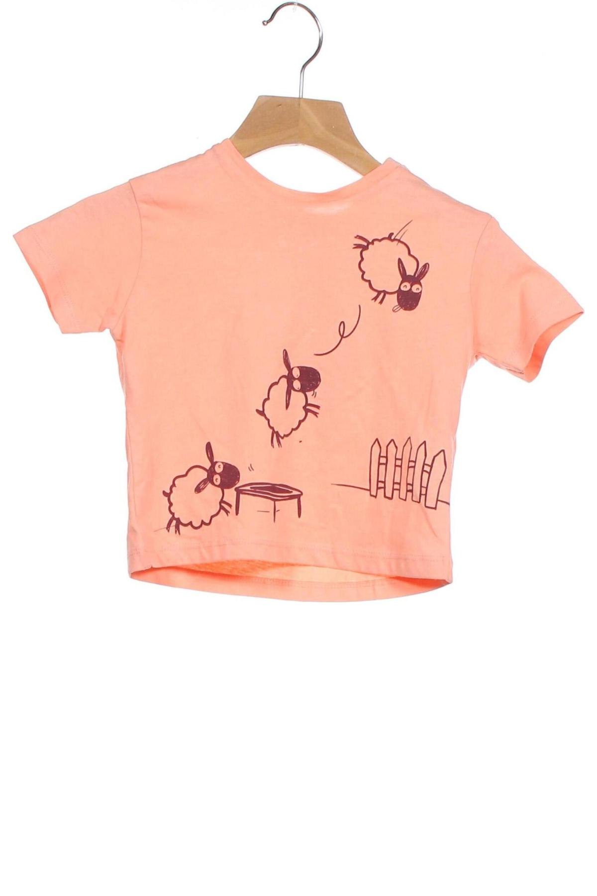 Детска тениска Zara, Размер 6-9m/ 68-74 см, Цвят Оранжев, Памук, Цена 5,22 лв.