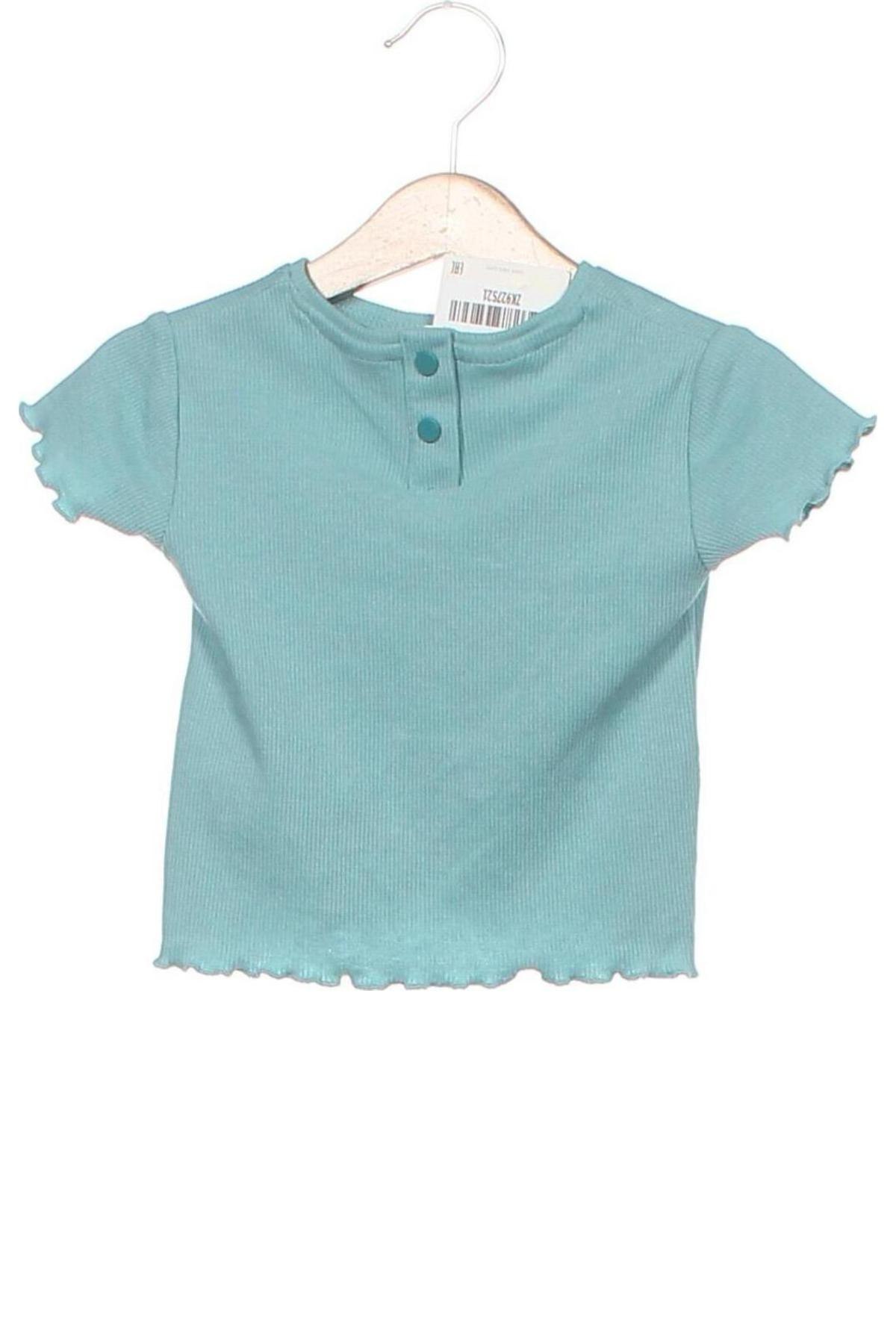 Детска тениска Zara, Размер 3-6m/ 62-68 см, Цвят Зелен, 58% памук, 38% полиестер, 4% еластан, Цена 7,25 лв.