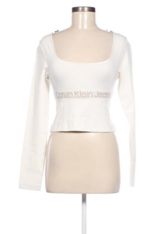 Дамска блуза Calvin Klein Jeans, Размер S, Цвят Екрю, Цена 62,00 лв.