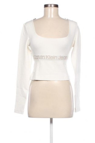 Γυναικεία μπλούζα Calvin Klein Jeans, Μέγεθος S, Χρώμα Εκρού, Τιμή 35,16 €