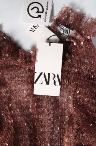 Дамска блуза Zara, Размер M, Цвят Кафяв, Цена 29,81 лв.