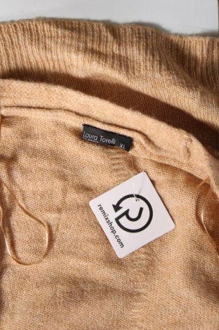 Γυναικεία ζακέτα Laura Torelli, Μέγεθος XL, Χρώμα  Μπέζ, Τιμή 11,12 €