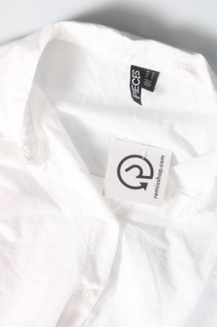 Γυναικείο πουκάμισο Pieces, Μέγεθος M, Χρώμα Λευκό, Τιμή 11,86 €