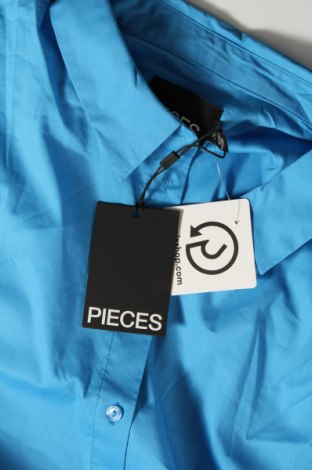 Γυναικείο πουκάμισο Pieces, Μέγεθος L, Χρώμα Μπλέ, Τιμή 13,04 €