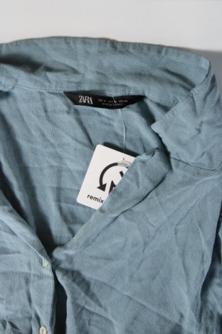 Дамска риза Zara, Размер M, Цвят Син, Цена 16,20 лв.
