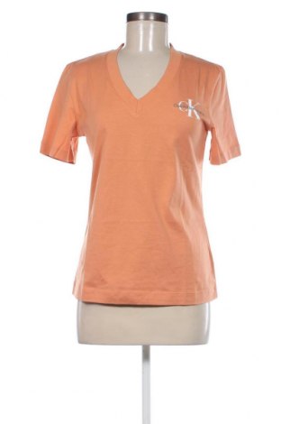 Damen T-Shirt Calvin Klein Jeans, Größe M, Farbe Orange, Preis € 39,69