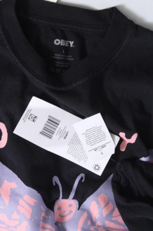 Γυναικείο t-shirt Obey, Μέγεθος L, Χρώμα Μαύρο, Τιμή 30,36 €