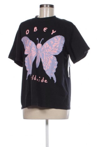 Damen T-Shirt Obey, Größe L, Farbe Schwarz, Preis 30,36 €