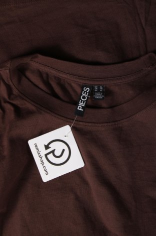 Γυναικείο t-shirt Pieces, Μέγεθος XL, Χρώμα Καφέ, Τιμή 9,59 €