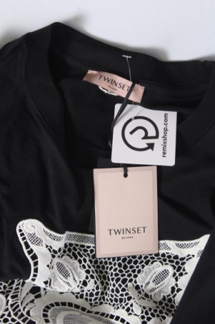 Damski T-shirt TWINSET, Rozmiar L, Kolor Czarny, Cena 450,46 zł