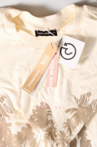 Damen T-Shirt Tally Weijl, Größe XS, Farbe Ecru, Preis 5,41 €