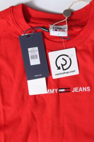 Damski T-shirt Tommy Jeans, Rozmiar L, Kolor Czerwony, Cena 205,24 zł