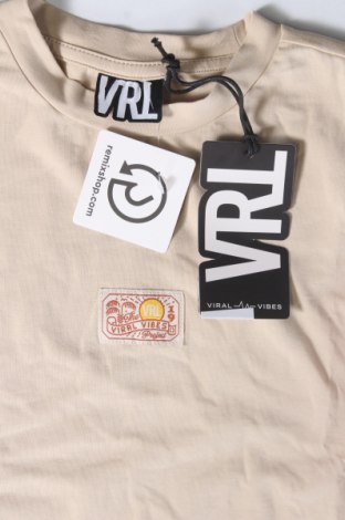 Γυναικείο t-shirt Viral Vibes, Μέγεθος S, Χρώμα  Μπέζ, Τιμή 9,28 €