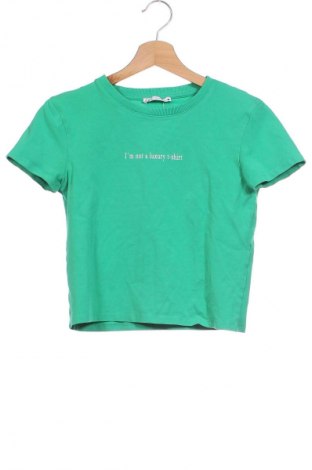 Γυναικείο t-shirt Zara, Μέγεθος XS, Χρώμα Πράσινο, Τιμή 3,68 €
