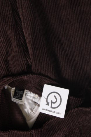 Γυναικείο κοτλέ παντελόνι SHEIN, Μέγεθος XS, Χρώμα Καφέ, Τιμή 5,56 €