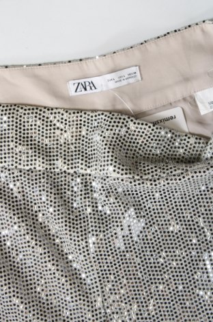 Дамски панталон Zara, Размер L, Цвят Сребрист, Цена 14,85 лв.