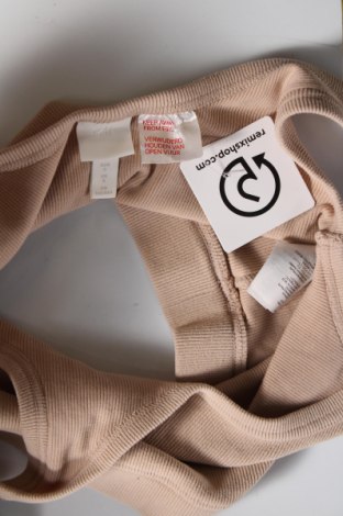 Γυναικείο αμάνικο μπλουζάκι H&M, Μέγεθος S, Χρώμα  Μπέζ, Τιμή 3,97 €
