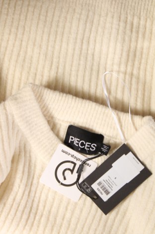 Γυναικείο πουλόβερ Pieces, Μέγεθος S, Χρώμα Εκρού, Τιμή 19,18 €