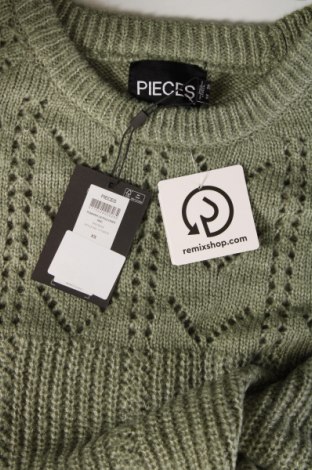 Дамски пуловер Pieces, Размер XS, Цвят Зелен, Цена 32,24 лв.