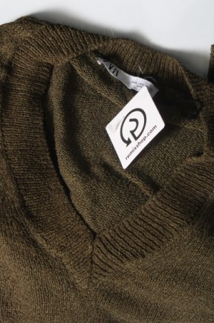 Дамски пуловер Zara, Размер L, Цвят Зелен, Цена 14,85 лв.