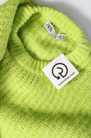 Дамски пуловер Zara, Размер M, Цвят Зелен, Цена 27,00 лв.