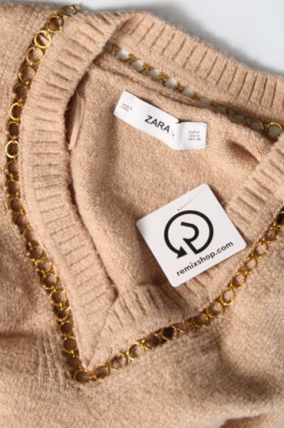 Pulover de femei Zara Knitwear, Mărime M, Culoare Bej, Preț 48,85 Lei