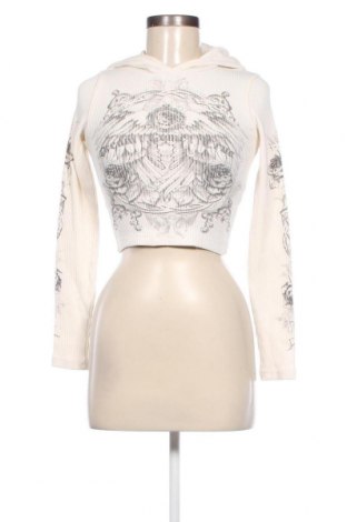 Damen Sweatshirt Bershka, Größe S, Farbe Weiß, Preis 10,09 €
