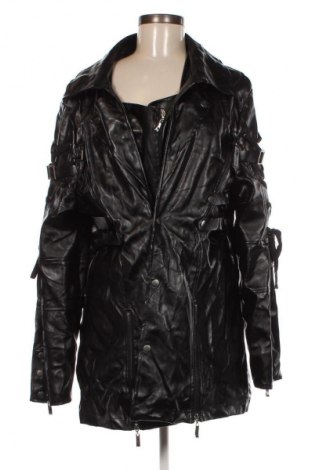 Дамско кожено яке, Размер XL, Цвят Черен, Цена 49,00 лв.