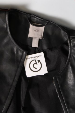 Дамско кожено яке H&M, Размер XS, Цвят Черен, Цена 46,55 лв.