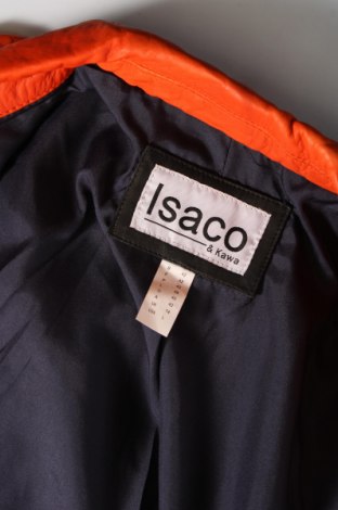 Дамско кожено яке Isaco & Kawa, Размер M, Цвят Оранжев, Цена 179,30 лв.