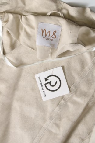 Γυναικείο δερμάτινο μπουφάν Ms Mode, Μέγεθος M, Χρώμα  Μπέζ, Τιμή 21,22 €