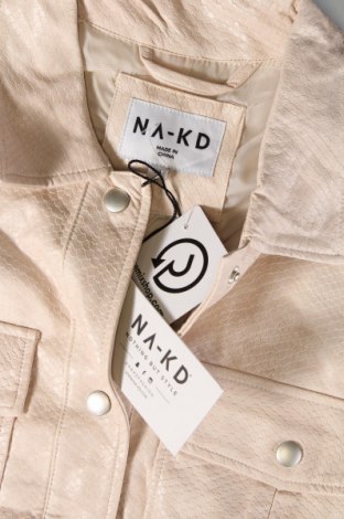 Γυναικείο δερμάτινο μπουφάν NA-KD, Μέγεθος XS, Χρώμα  Μπέζ, Τιμή 60,52 €