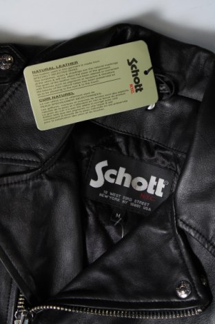 Дамско кожено яке Schott, Размер M, Цвят Черен, Цена 381,15 лв.