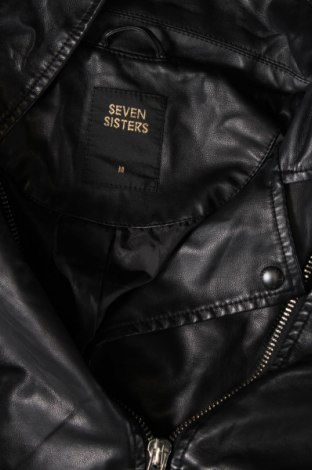 Γυναικείο δερμάτινο μπουφάν Seven Sisters, Μέγεθος M, Χρώμα Μαύρο, Τιμή 22,73 €