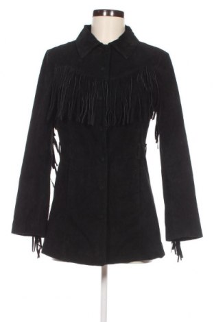 Дамско кожено яке Zara, Размер M, Цвят Черен, Цена 89,00 лв.