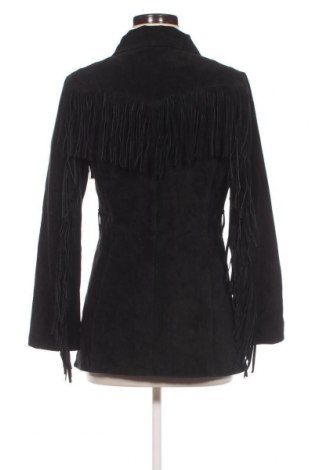 Дамско кожено яке Zara, Размер M, Цвят Черен, Цена 66,75 лв.