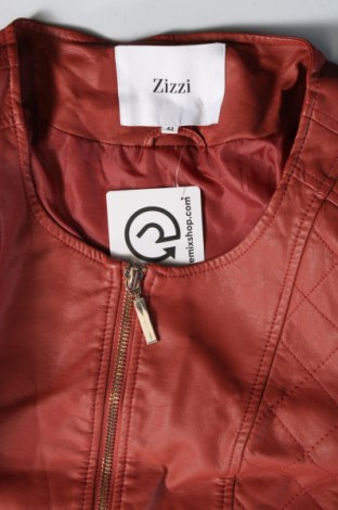 Damen Lederjacke Zizzi, Größe L, Farbe Rot, Preis 33,12 €