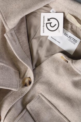 Γυναικείο παλτό Selected Femme, Μέγεθος L, Χρώμα  Μπέζ, Τιμή 97,53 €