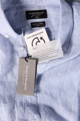 Мъжка риза Bruun & Stengade, Размер L, Цвят Син, Цена 68,20 лв.