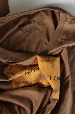 Ανδρικό t-shirt Koton, Μέγεθος M, Χρώμα Καφέ, Τιμή 7,22 €