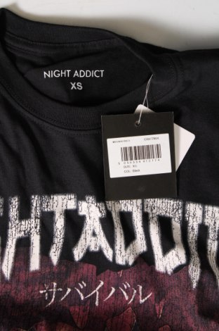 Męski T-shirt NIGHT ADDICT, Rozmiar XS, Kolor Czarny, Cena 37,18 zł